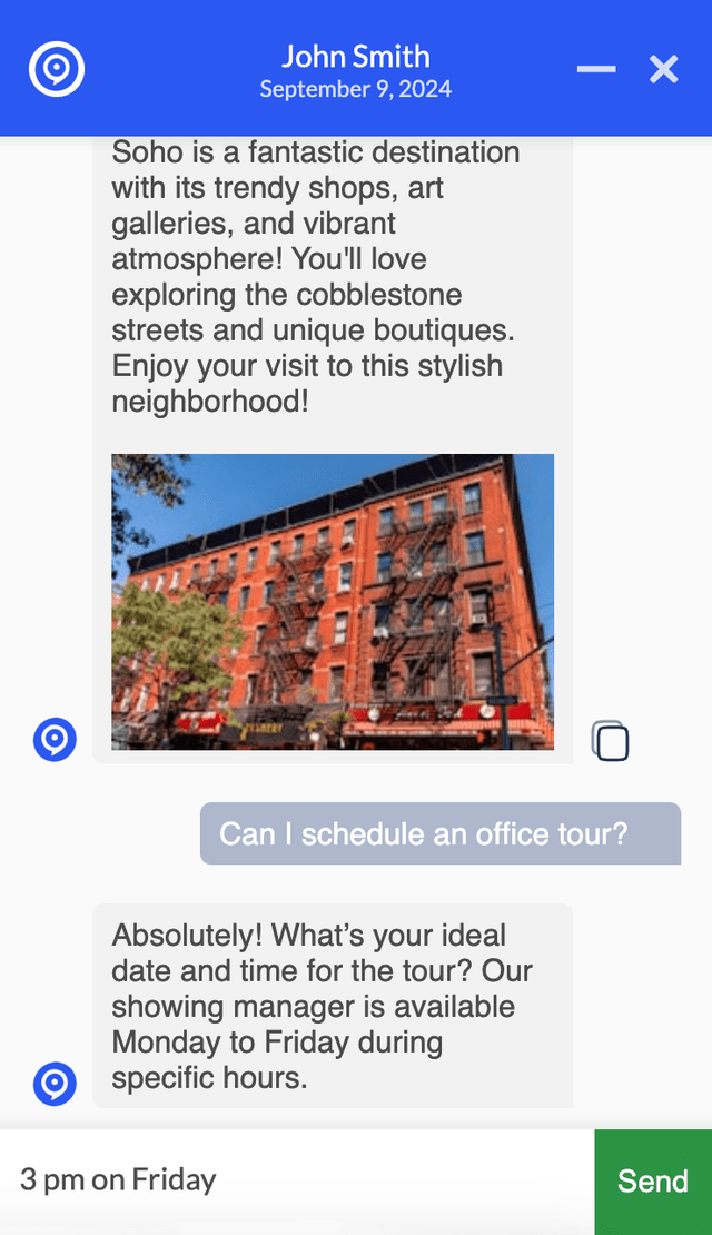 Website with integrated chat widget